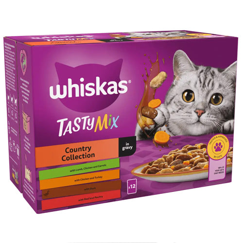 WHISKAS Tasty Mix Country Collection Wet Cat Food Pouch in Gravy 85g - Mickey's Pets Store