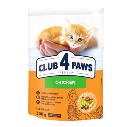 CLUB 4 PAWS Premium Kittens with Chicken Dry Cat Food 300g - Mickey's Pets Store