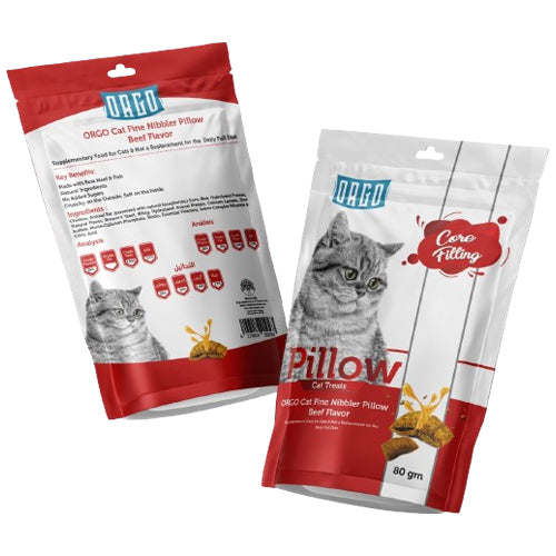 Orgo Pillow Cat Treats Beef Flavor 100g - Mickey's Pets Store