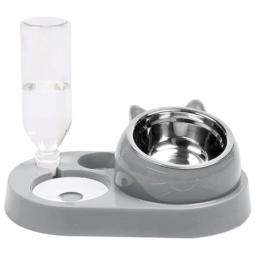 Pet Dispenser With Stainless Steel Feeding Bowl - Mickey's Pets Store
