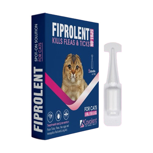 Fiprolent Spot On Kills Fleas and Ticks for Cats X 1 Pipette - Mickey's Pets Store