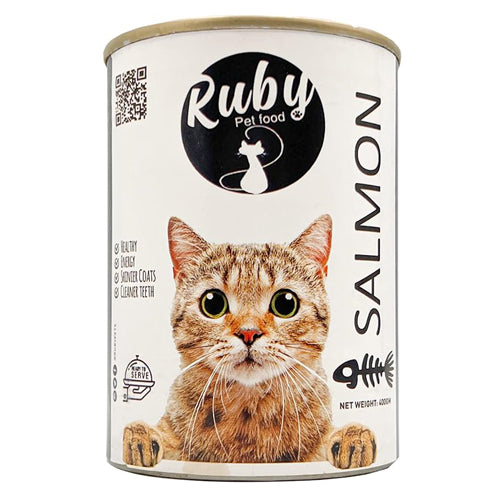 Ruby Can with Salmon Wet Cat Food 400g - Mickey's Pets Store