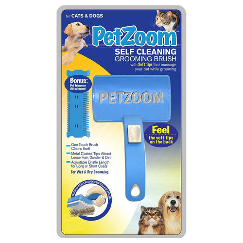 PetZoom Self Cleaning Grooming Brush - Mickey's Pets Store