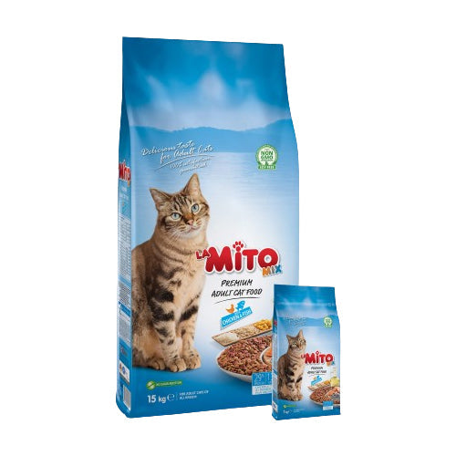 Mito Mix Chicken and Fish Premium Adult Cat Dry Food 15Kg - Mickey's Pets Store