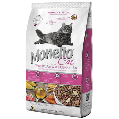 Monello Salmon and Tuna and Chicken Adult Cat Dry Food 1Kg - Mickey's Pets Store