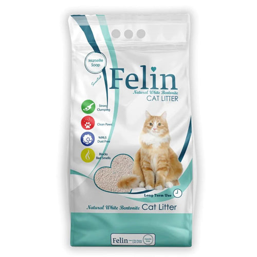 Felin Natural White Bentonite Clumping Cat Litter Scented 5L - Mickey's Pets Store