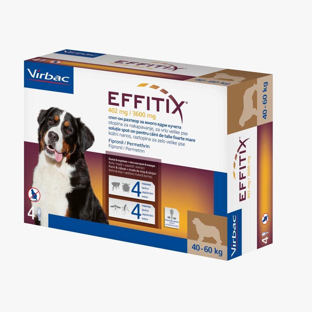 Virbac Effitix Extra Large Dogs (40Kg - 60Kg) X 1 Pipette - Mickey's Pets Store
