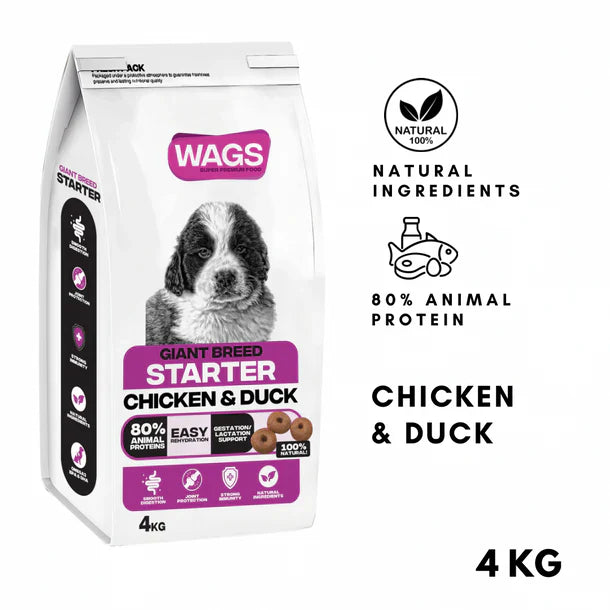 WAGS Dry food For Giant Breed - Starter (4kg/18kg) - Mickey's Pets Store