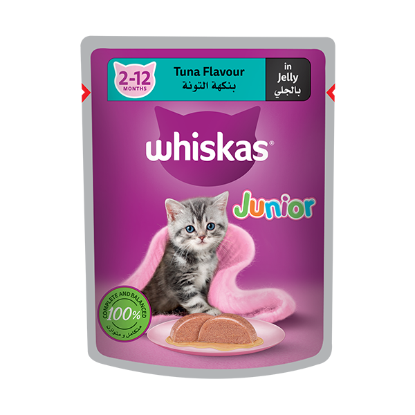 WHISKAS Junior 2-12 Months Tuna Flavour in Jelly 80G - Mickey's Pets Store
