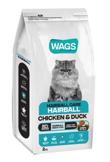 Wags Dry food Cats Hairball 400g 2kg - Mickey's Pets Store