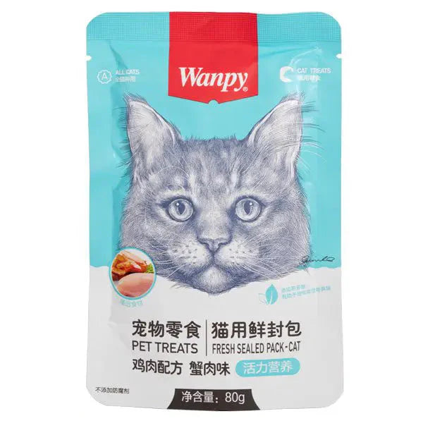 Wanpy Chicken & Crab Cat Chicken & Crab 80g - Mickey's Pets Store