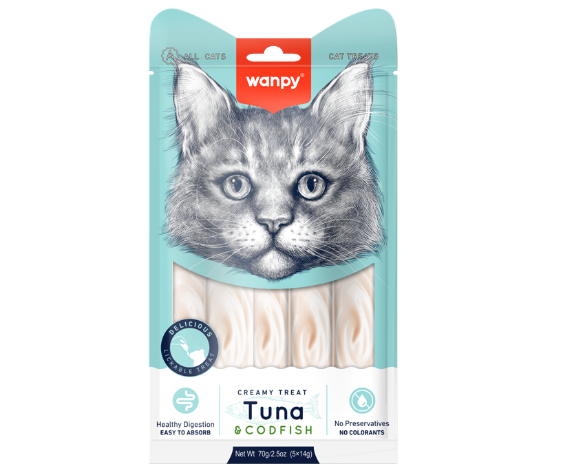 Wanpy Creamy Treat And Codfish flavor for Cats - Mickey's Pets Store