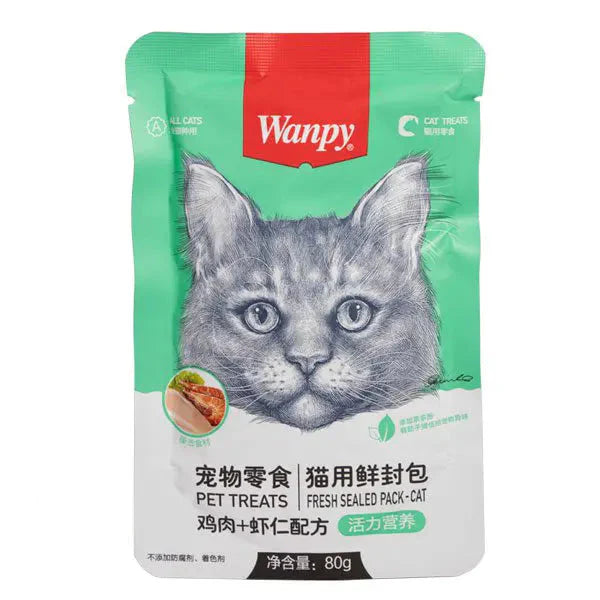 Wanpy Shrimp & Chicken Shrimp Cat 80g - Mickey's Pets Store