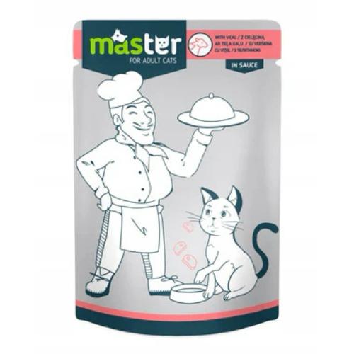 Master Wet Food with Veal in Sauce for Adult Cats 80g - Mickey's Pets Store