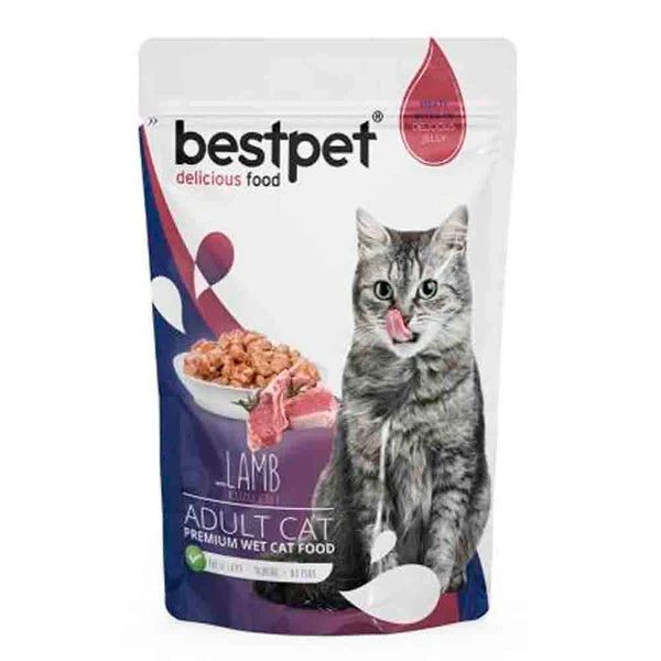 bestpet Meaty Bites  with lamb in Delicious Jelly Adult Cat Wet Food 85 g - Mickey's Pets Store