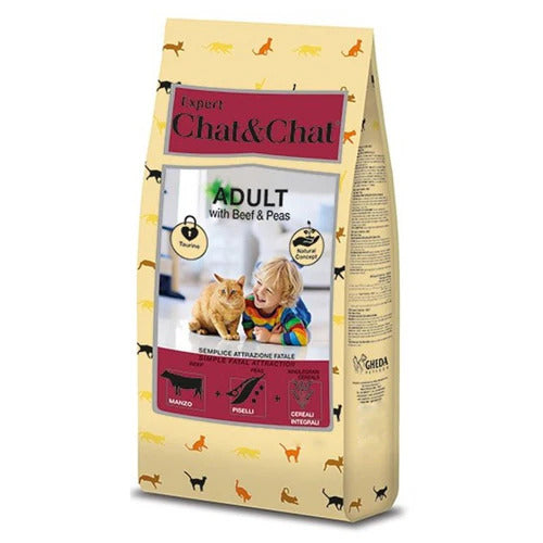 Expert Chat and Chat Adult Cat Dry Food with Beef and Peas 2Kg - Mickey's Pets Store