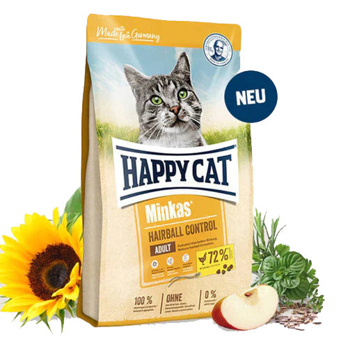 Happy Cat Minkas Hairball Control Dry Cat Food 4kg - Mickey's Pets Store