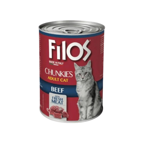 Filos Chunks Beef Wet Cat Food 405g - Mickey's Pets Store