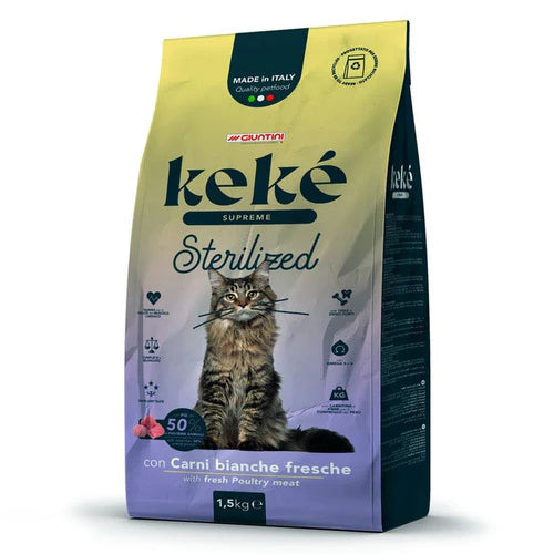 Keke Supreme Sterilized Adult Cat Dry Food 1.5Kg - Mickey's Pets Store