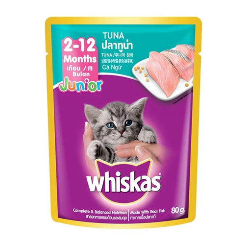 Whiskas Junior Cat Food Tuna Pouch 80g - Mickey's Pets Store