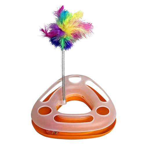 Cat Interactive Triangle Toy with Feather - Mickey's Pets Store