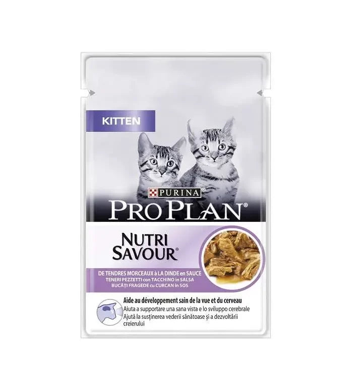 PURINA Pro Plan Kitten Nutri Savour with Turkey in Gravy 85g - Mickey's Pets Store