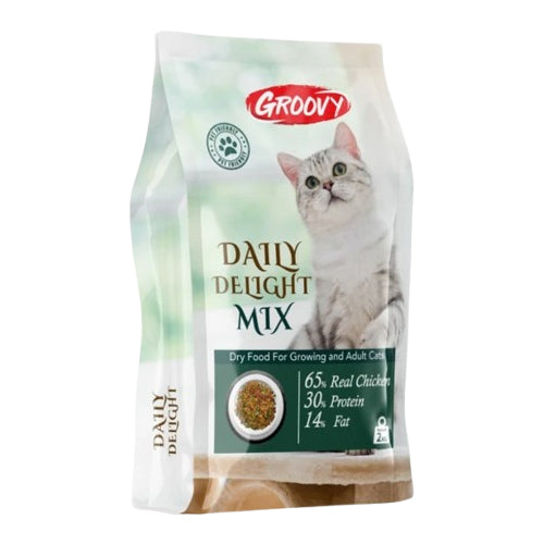 Groovy Daily Delight Mix for Growing and Adult Cats Dry Food 1Kg - Mickey's Pets Store