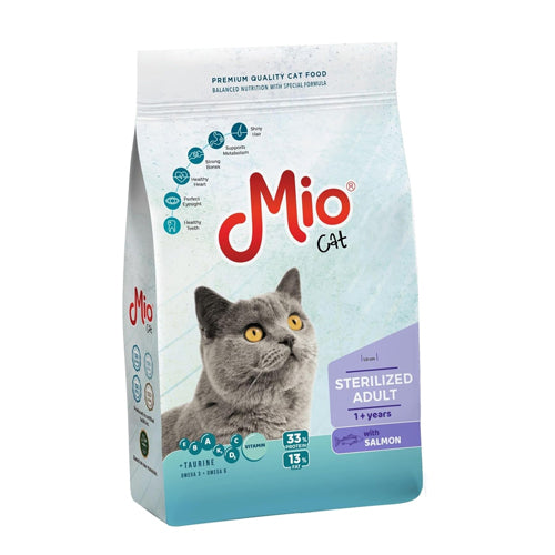 Mio Cat Adult Sterilized Cat Dry Food with Salmon 1Kg - Mickey's Pets Store