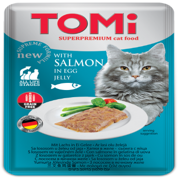 tomi sachets for cats-salmon in jelly 100gr - Mickey's Pets Store