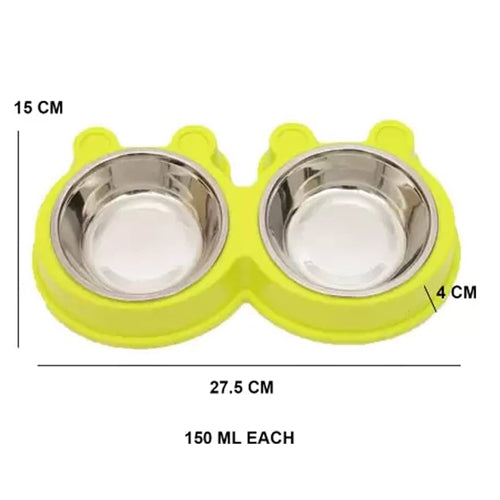 Stainless Steel Double Bowl - Mickey's Pets Store