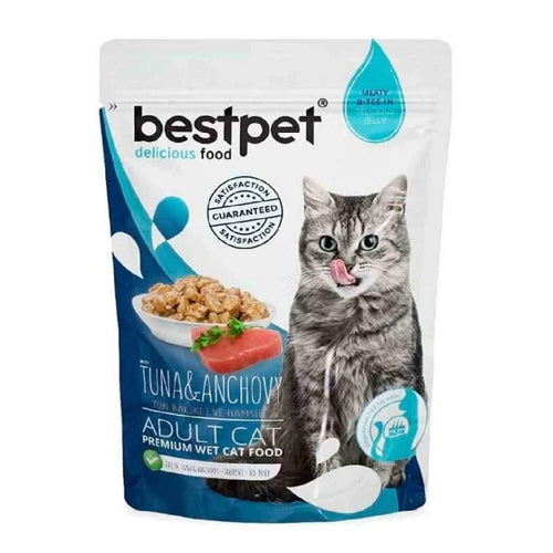 BestPet Cat Wet Food with Tuna and Anchovy in Jelly Pouch 85g - Mickey's Pets Store