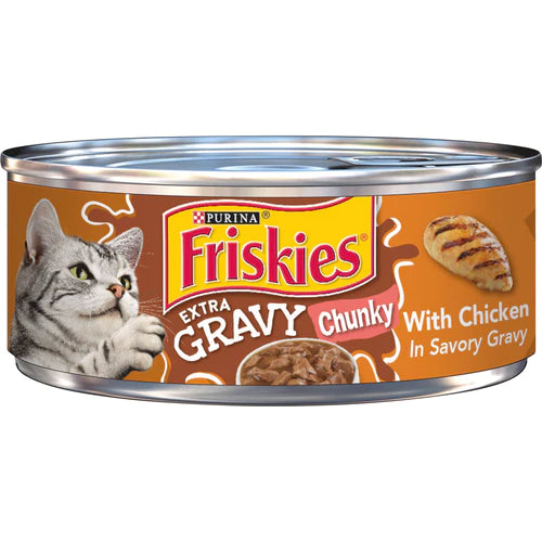 PURINA Friskies Extra Gravy Chunky with Chicken in Savory Gravy Wet Cat Food 156g - Mickey's Pets Store