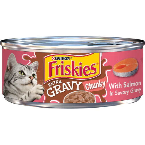 PURINA Friskies Extra Gravy Chunky with Salmon in Savory Gravy Wet Cat Food 156g - Mickey's Pets Store