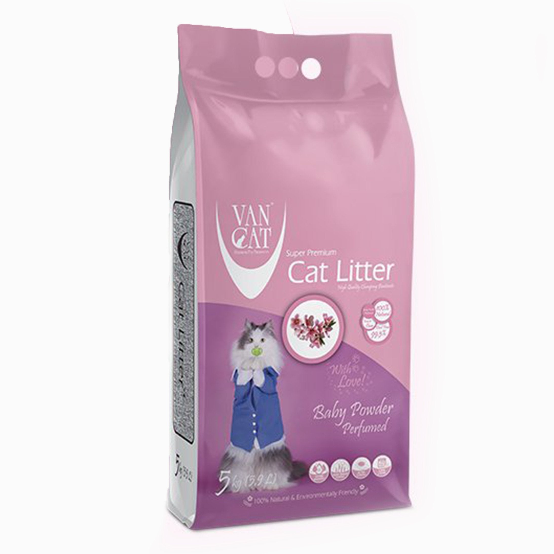 VanCat Cat Litter - Baby Powder Scented 5kg - Mickey's Pets Store