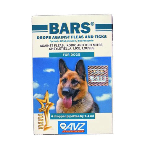 Bars Drops Against Fleas and Ticks For Dogs 1 Dropper Pipette - Mickey's Pets Store