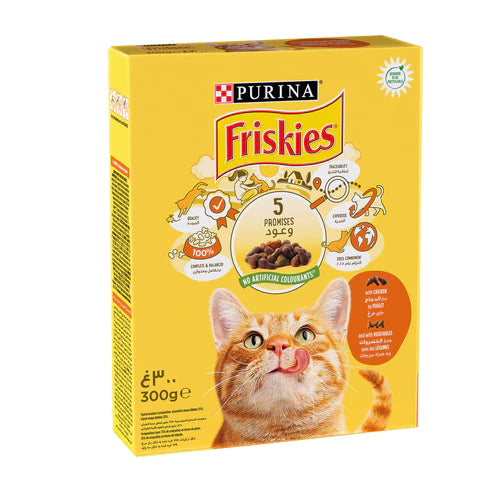 PURINA Friskies with Chicken and Vegetables Dry Cat Food 300g - Mickey's Pets Store