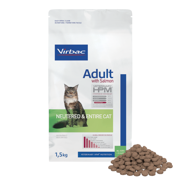 Virbac Cat Adult With Salmon Neutered & Entire Cat 1.5kg - Mickey's Pets Store