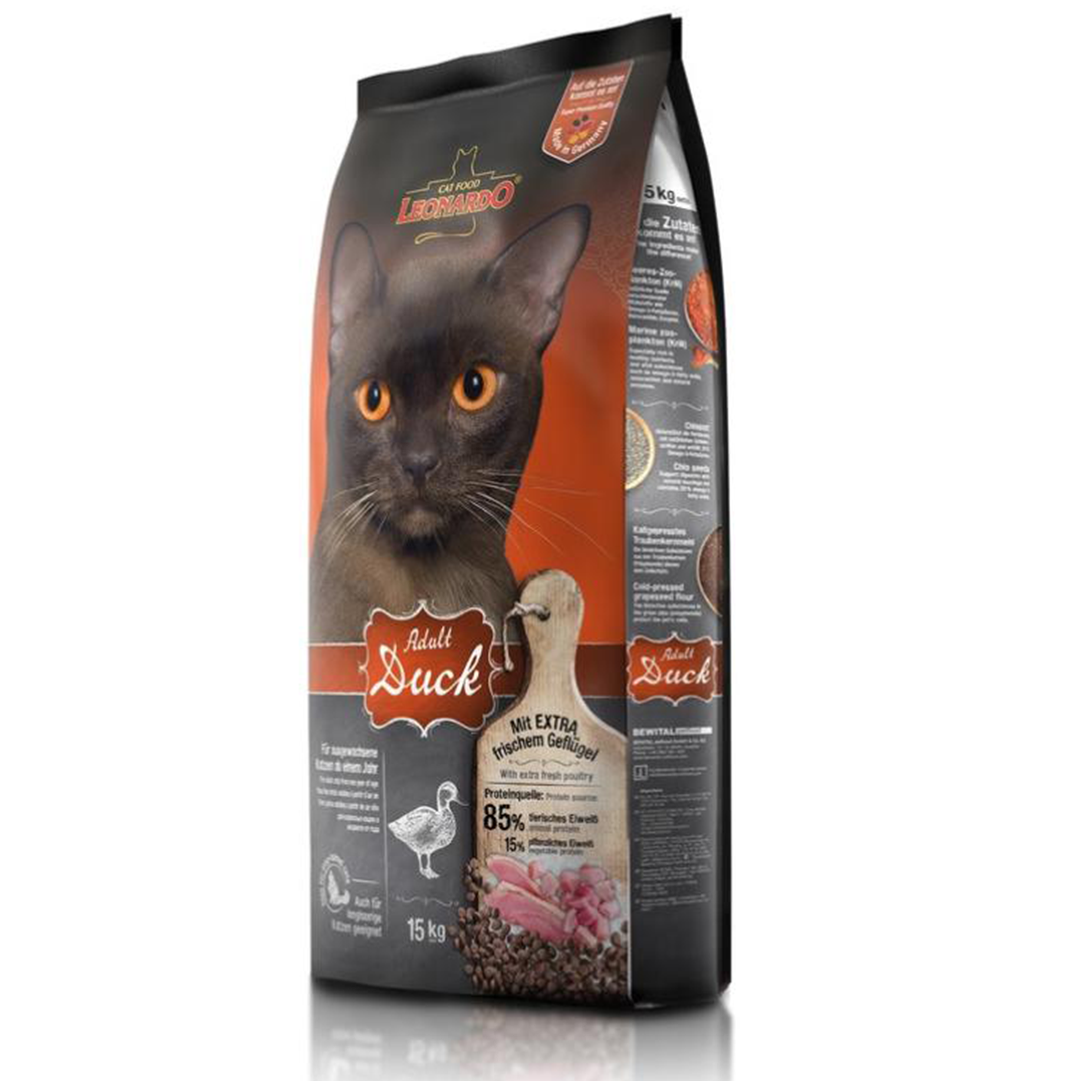 LEONARDO Adult Cat Dry Food with Duck  15kg - Mickey's Pets Store
