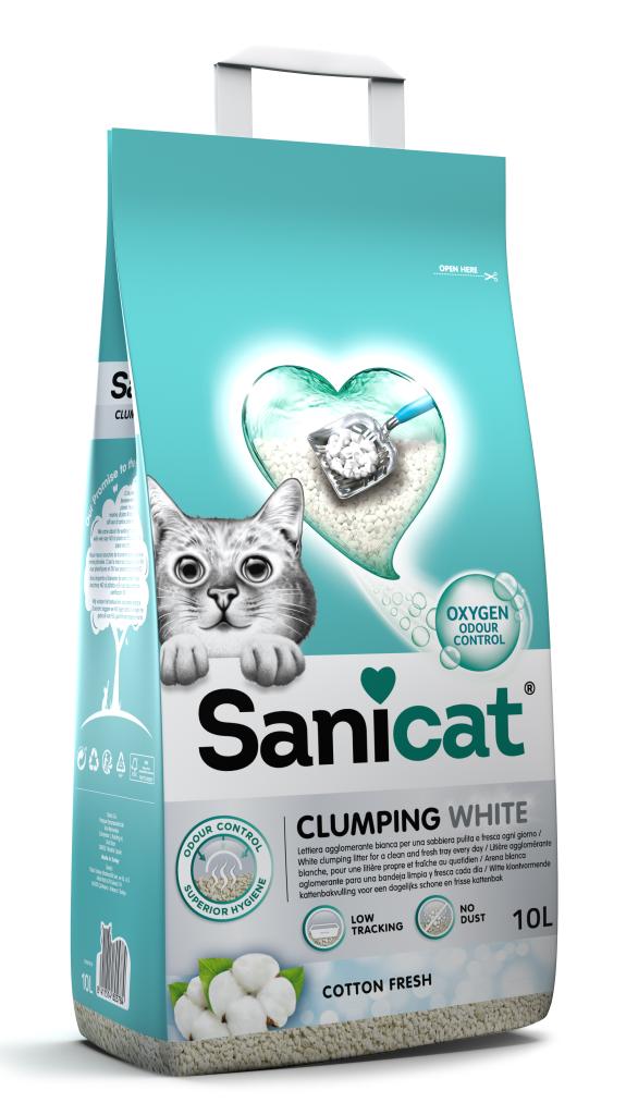 Sanicat clumping white Cotton - 10L - Mickey's Pets Store