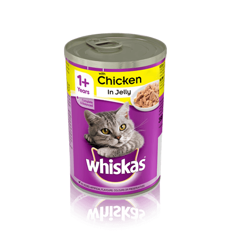 WHISKAS 1 Plus Can with Chicken in Jelly 390g - Mickey's Pets Store
