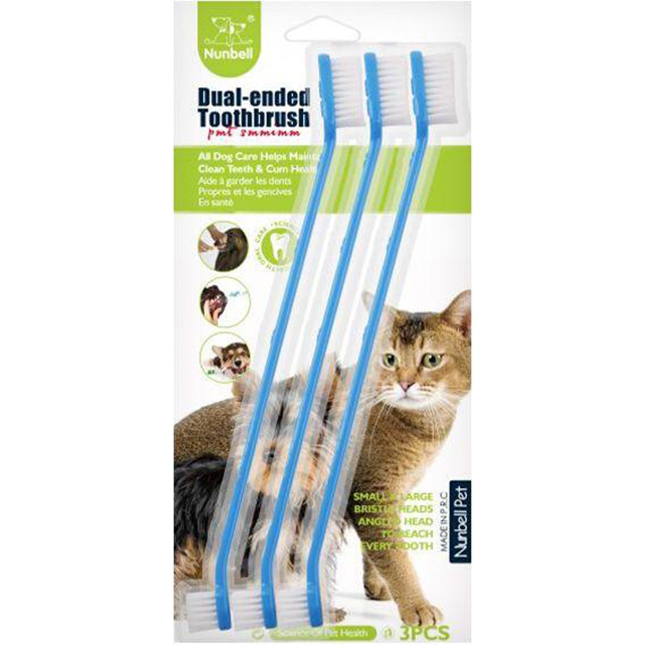 Nunbell Toothbrush For Cats & Dogs - 3pcs - Blue - Mickey's Pets Store